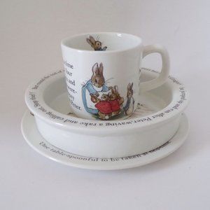 Vintage Peter Rabbit Wedgwood 3 Piece Child Porridge Set  2862